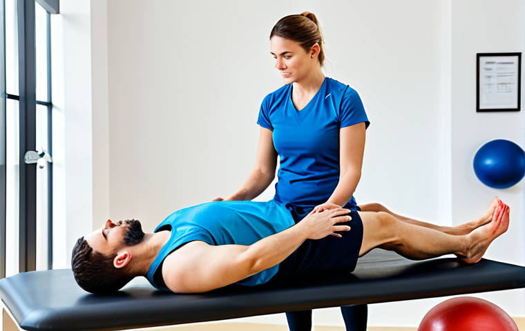 Physical Therapy Session**
"A patient, fully clothed in athletic wear, performing a core strengthening exercise with a physical therapist in a bright, modern clinic. The therapist is guiding the patient, ensuring correct form. Exercise ball visible. Safe for work, appropriate content, fully clothed, professional setting, perfect anatomy, natural proportions, family-friendly."
**