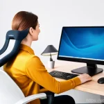 목 통증 마사지 도구 추천 - **Prompt 1: From "Tech Neck" Strain to Ergonomic Comfort**
An image depicting a two-part scene. ...