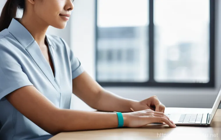 손목 통증 의료보험 적용 - **Prompt:** Inside a bright, modern physical therapy clinic, a female physical therapist in athletic...