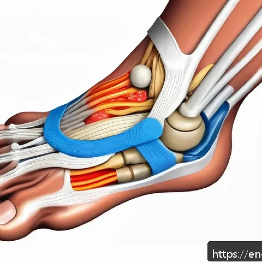 발바닥 통증 치료법 비교 - A detailed medical illustration showing a human foot with highlighted areas of common pain causes su...